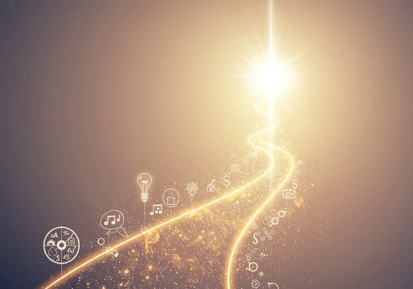 Abstract path towards self-discovery and understanding.