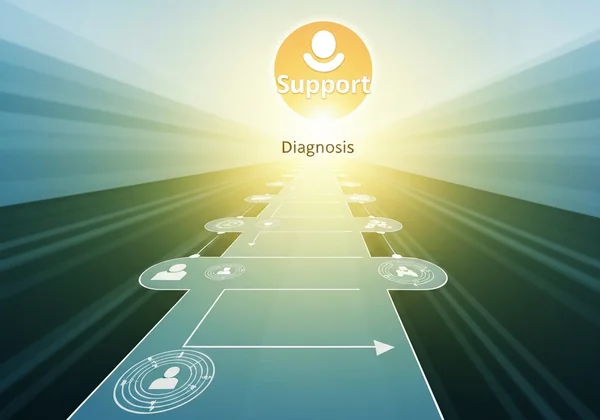 Abstract path leading to diagnosis and support for autism