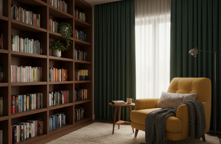 A quiet, sound-dampened reading corner